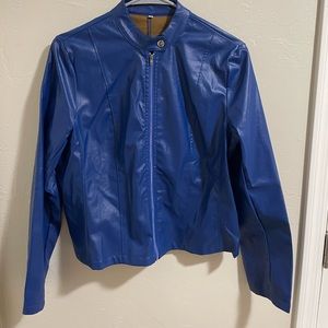 Faux leather royal blue jacket size M